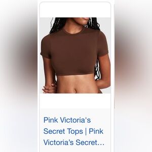 Pink Victorias Secret Brown Baby Tee Size XL